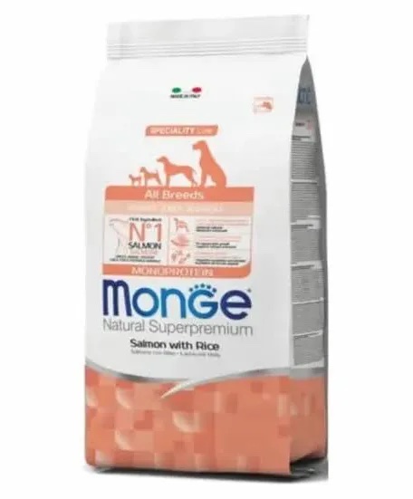 Monge مونج سلمون وأرز للكلاب البالغة – 12 كغم (Monge Adult Salmon & Rice)