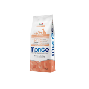 Monge مونج طعام للكلاب الصغيرة بالسلمون والأرز (Monge Salmon and Rice) 2.5kg